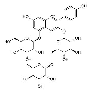 pelargonidin 3-O-rutinoside 5-O-β-D-glucoside结构式