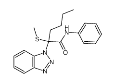 2-(1H-benzo[d][1,2,3]triazol-1-yl)-2-(methylthio)-N-phenylhexanamide结构式