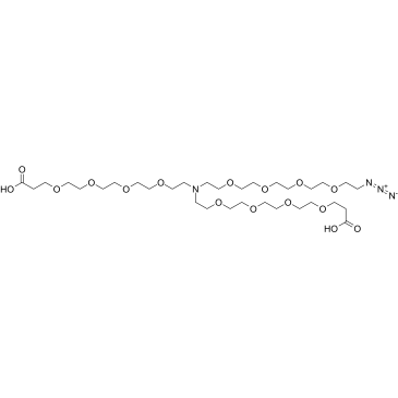 N-(Azido-PEG4)-N-bis(PEG4-acid)结构式