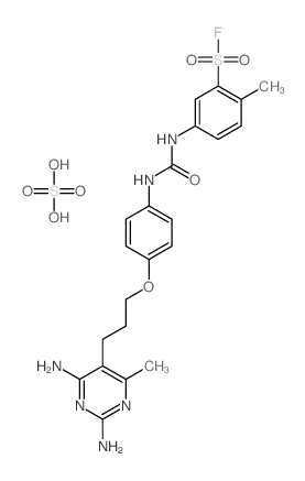 5-[[4-[3-(2,4-diamino-6-methyl-pyrimidin-5-yl)propoxy]phenyl]carbamoylamino]-2-methyl-benzenesulfonyl fluoride; sulfuric acid Structure