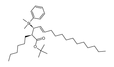 tert-butyl (2R,3S,E)-3-(dimethyl(phenyl)silyl)-2-hexylhexadec-4-enoate结构式