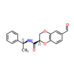 N-(1(S)-PHENYLETHYL)-6-FORML-2,3-DIHYDRO-1,4-BENZODIOXINE-2-(R)-CARBOXAMIDE结构式