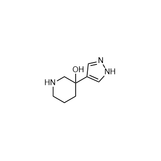 3-(1H-吡唑-4-基)哌啶-3-醇结构式
