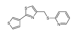 4-(pyridin-2-ylsulfanylmethyl)-2-thiophen-3-yl-1,3-thiazole结构式