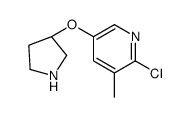 2-chloro-3-methyl-5-[(3R)-pyrrolidin-3-yl]oxypyridine结构式