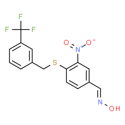 3-NITRO-4-([3-(TRIFLUOROMETHYL)BENZYL]SULFANYL)BENZENECARBALDEHYDE OXIME结构式