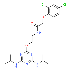 N-(2-(4,6-bis(isopropylamino)-1,3,5-triazin-2-yloxy)ethyl)-2-(2,4-dichlorophenoxy)acetamide结构式