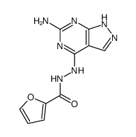 furan-2-carboxylic acid N-(6-amino-1H-pyrazolo[3,4-d]pyrimidin-4-yl)-hydrazide结构式