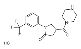 4-(piperazine-1-carbonyl)-1-[3-(trifluoromethyl)phenyl]pyrrolidin-2-one,hydrochloride结构式