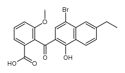 2-(4-bromo-6-ethyl-1-hydroxy-2-naphthoyl)-3-methoxybenzoic acid结构式