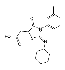 (2-cyclohexylimino-4-oxo-3-m-tolyl-thiazolidin-5-yl)-acetic acid Structure