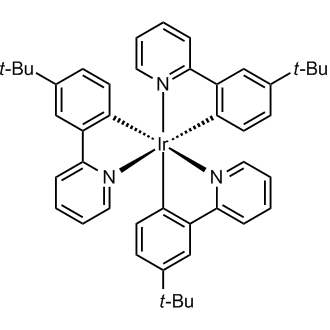 Tris(2-(3-tert-butylphenyl)pyridine)iridium structure