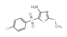 5-(4-chlorophenyl)sulfonyl-2-methylsulfanyl-1,3-thiazol-4-amine结构式