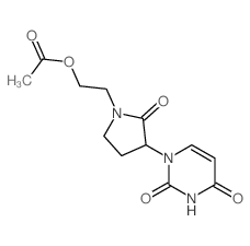 2,4(1H,3H)-Pyrimidinedione,1-[1-[2-(acetyloxy)ethyl]-2-oxo-3-pyrrolidinyl]- Structure
