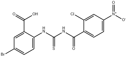 5-bromo-2-[[[(2-chloro-4-nitrobenzoyl)amino]thioxomethyl]amino]-benzoic acid结构式