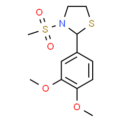 Thiazolidine, 2-(3,4-dimethoxyphenyl)-3-(methylsulfonyl)- (9CI) Structure