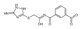 N-[2-[(5-amino-1H-1,2,4-triazol-3-yl)sulfanyl]acetyl]-3-nitrobenzamide结构式