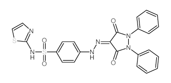 Benzenesulfonamide,4-[2-(3,5-dioxo-1,2-diphenyl-4-pyrazolidinylidene)hydrazinyl]-N-2-thiazolyl-结构式