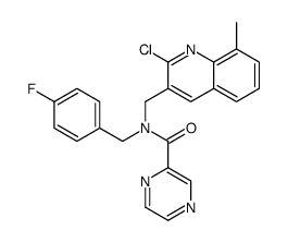 Pyrazinecarboxamide, N-[(2-chloro-8-methyl-3-quinolinyl)methyl]-N-[(4-fluorophenyl)methyl]- (9CI) structure