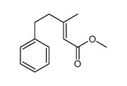 (E)-3-甲基-5-苯基戊烯-2-烯酸甲酯结构式