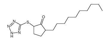 2-decyl-5-(2H-tetrazol-5-ylsulfanyl)cyclopentan-1-one结构式