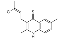 3-(3-chlorobut-2-enyl)-2,6-dimethyl-1H-quinoline-4-thione结构式