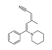 3-methyl-5-phenyl-5-piperidin-1-ylpenta-2,4-dienenitrile结构式