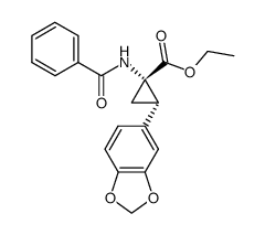 2-benzo[1,3]dioxol-5-yl-1-benzoylamino-cyclopropanecarboxylic acid ethyl ester结构式