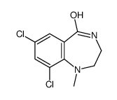 7,9-dichloro-1-methyl-3,4-dihydro-2H-1,4-benzodiazepin-5-one结构式