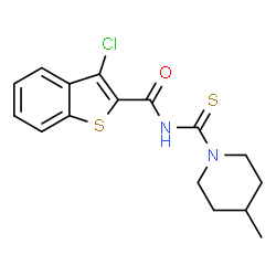 3-chloro-N-[(4-methyl-1-piperidinyl)carbonothioyl]-1-benzothiophene-2-carboxamide结构式