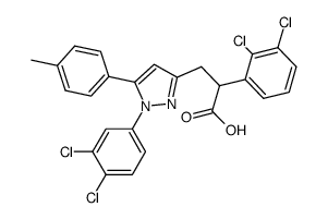 2-(2,3-Dichloro-phenyl)-3-[1-(3,4-dichloro-phenyl)-5-p-tolyl-1H-pyrazol-3-yl]-propionic acid Structure