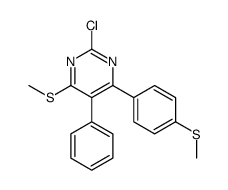 2-chloro-4-methylsulfanyl-6-(4-methylsulfanylphenyl)-5-phenylpyrimidine结构式