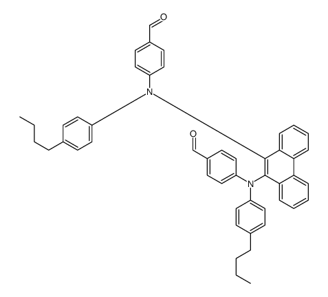 4-(4-butyl-N-[10-(4-butyl-N-(4-formylphenyl)anilino)phenanthren-9-yl]anilino)benzaldehyde结构式