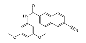 6-cyano-N-(3,5-dimethoxyphenyl)naphthalene-2-carboxamide结构式