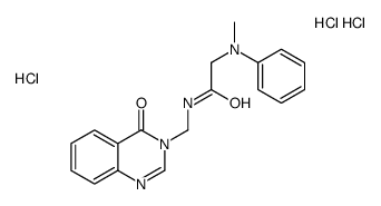 methyl-[2-oxo-2-[(4-oxo-3H-quinazoline-1,3-diium-3-yl)methylamino]ethyl]-phenylazanium,trichloride Structure