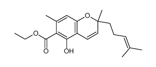 5-hydroxy-2,7-dimethyl-2-(4-methyl-3-pentenyl)-2H-chromene-6-carboxylic acid ethyl ester Structure