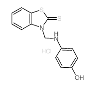 3-[[(4-hydroxyphenyl)amino]methyl]benzothiazole-2-thione chloride Structure