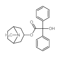 Benzilic acid, 1.alpha.-H,5.alpha.-H-tropan-3.beta.-yl ester Structure