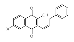 6-bromo-4-hydroxy-3-(3-phenylprop-1-enyl)naphthalene-1,2-dione结构式