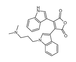 2-(1H-indol-3-yl)-3-[1-(3-dimethylaminopropyl)-1H-indol-3-yl]-maleic acid anhydride结构式