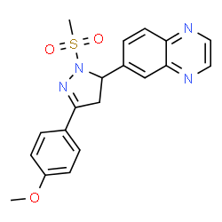 6-(3-(4-methoxyphenyl)-1-(methylsulfonyl)-4,5-dihydro-1H-pyrazol-5-yl)quinoxaline结构式