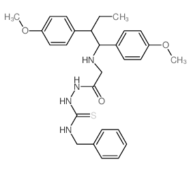 Glycine,N-[1,2-bis(4-methoxyphenyl)butyl]-,2-[[(phenylmethyl)amino]thioxomethyl]hydrazide结构式