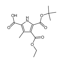 tert-butyl 3-(ethoxycarbonyl)-4-methyl-5-carboxy-2-pyrrolecarboxylate结构式