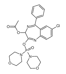 3-acetossi-7-cloro-5-fenil-2-(di-4-morfolinil)fosfinilossi-3H-1,4-benzodiazepina结构式