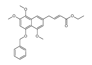 (E)-4-(5-Benzyloxy-4,7,8-trimethoxy-naphthalen-2-yl)-but-2-enoic acid ethyl ester结构式