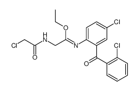 ethyl (Z)-N-(4-chloro-2-(2-chlorobenzoyl)phenyl)-2-(2-chloroacetamido)acetimidate Structure