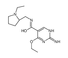 5-Pyrimidinecarboxamide, 2-amino-4-ethoxy-N-((1-ethyl-2-pyrrolidinyl)m ethyl)-, (R)-(+)- Structure