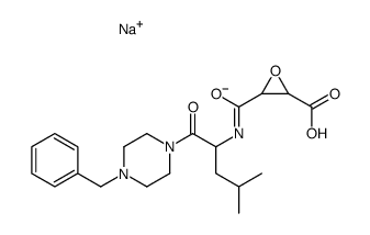 sodium 3-[[1-(4-benzylpiperazin-1-yl)-4-methyl-1-oxo-pentan-2-yl]carba moyl]oxirane-2-carboxylate结构式
