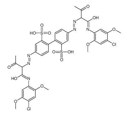 4,4'-bis[[1-[[(4-chloro-2,5-dimethoxyphenyl)amino]carbonyl]-2-oxopropyl]azo][1,1'-biphenyl]-2,2'-disulphonic acid结构式
