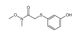2-((3-hydroxyphenyl)thio)-N-methoxy-N-methylacetamide结构式